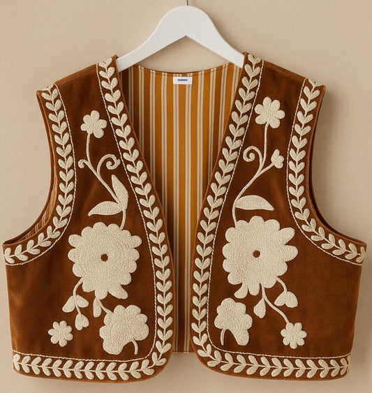 Heritage Floral Embroidered Vest