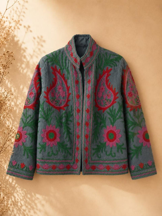 Kashmiri Embroidered Wool Jacket